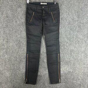 J Brand Pants Womens 4 Stealth Pant Black Cotton Stretch Zip Pockets Zip Ankle